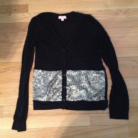 Sequin black cardigan