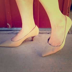2 inch tan kitten heels