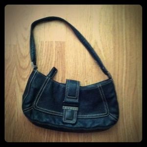 Small black faux leather Guess handbag