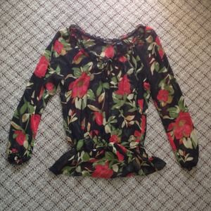 Sheer Floral Blouse