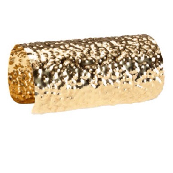 Large gold cuff bracelet. H&M.