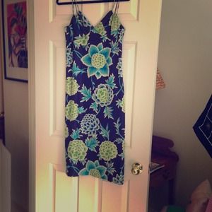 Laundry Blue Tropical Print Dress Size 6