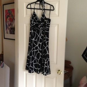 Ann Taylor Black White Dress Size 8