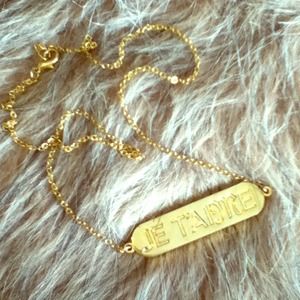 Gold miss me necklace