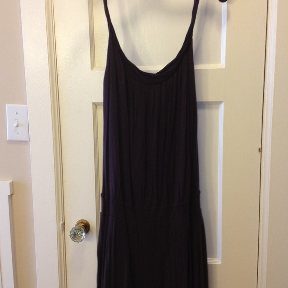 Dark purple dress from Anthropologie.