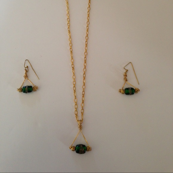 TRAPEZE necklace and matching earrings