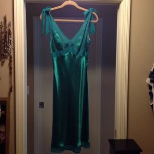 BCBG Green Silk Dress