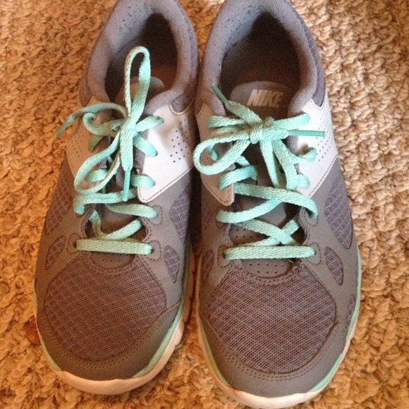 Grey & Teal Nike Running Shoes