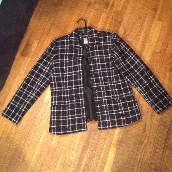 Black and white blazer