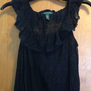 SOLD IN BUNDLE RL lacy tank. Scalloped neck