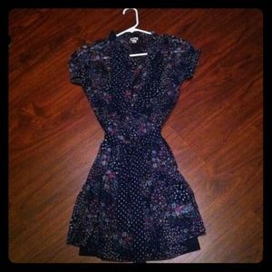 Floral navy blue dress