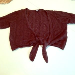 Ann Taylor crop tie cardigan sweater