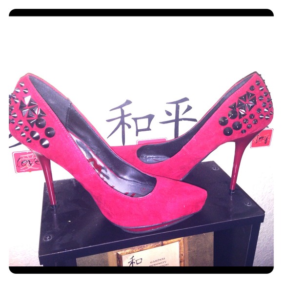 Studded spiked heels