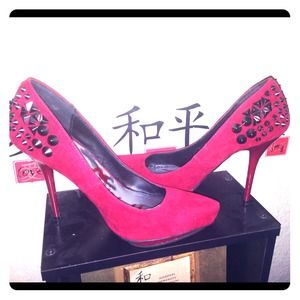 Studded spiked heels