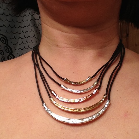 Silver, copper & gold necklace REDUCED