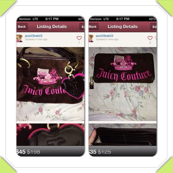 👛AUTHENTIC 👛 JUICY COUTURE BAG & matching wallet