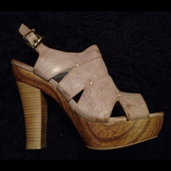 Charlotte Russe pink and wood heels