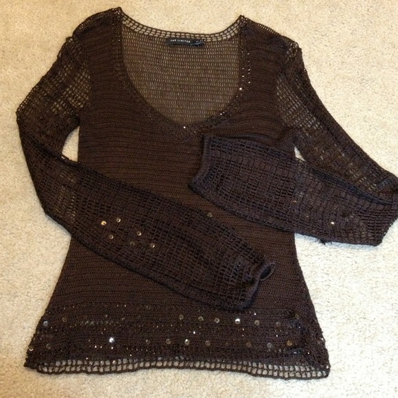 The Limited crochet mesh top