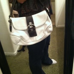 Coach leather handbag.