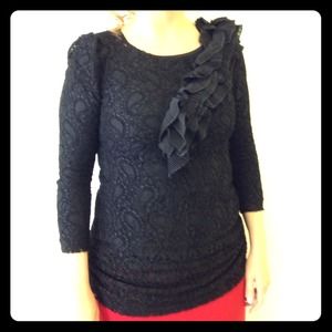 Black stretch lace w/ruffles $40 shpd n US sm & md