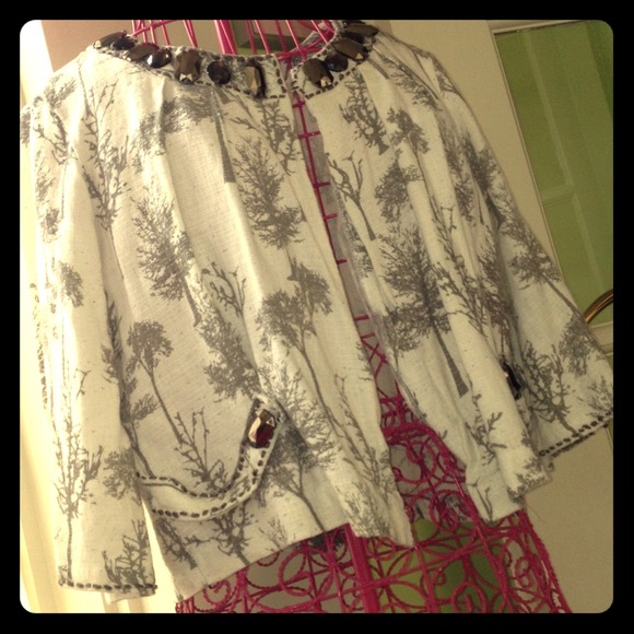 Cropped jacket with jewels - Picture 1 of 1