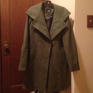Deep sage green wool coat