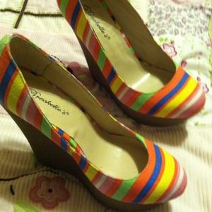 Colorful wedge shoes