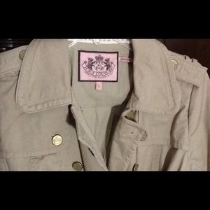 Women's Juicy Couture 3/4 Ruffle Cuff Trench Coat