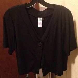 Short sleeved dress cardigan.