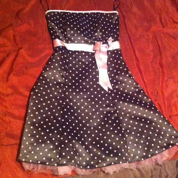 Brown and pink polka dot dress!