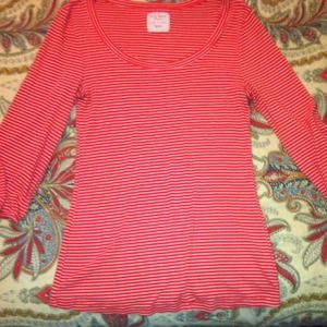 Orange and white strip tee!