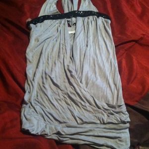 Grey halter shirt