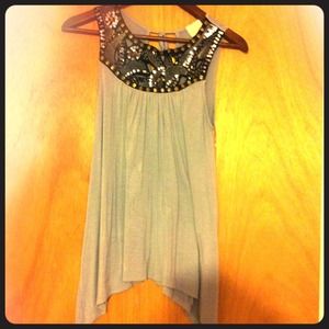 Beautiful black and gray embellished top