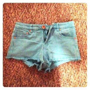 cute baby blue cut off shorts