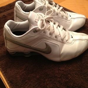 Nike Shox white and silver.