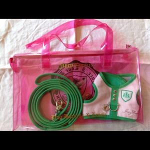 Juicy Couture dog harness and leash