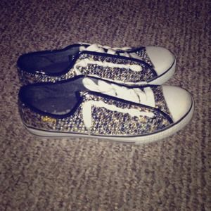 cheetah sequined sneakers size 8