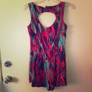 Aztec print one piece Romper.  Cut out back. Cute!