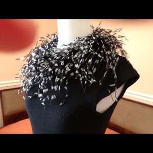 🔴🌟Bundle for Y: 6of6 Black knit top with plumes
