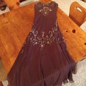 Gorgeous beaded chocolate brown formal gown!