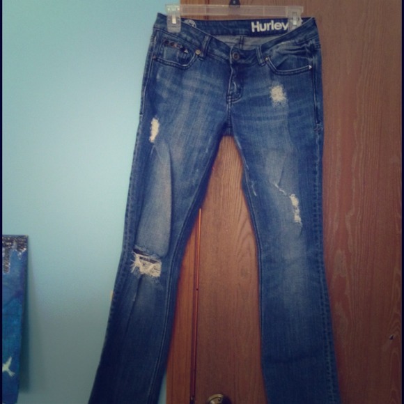 Hurley Distressed Studded Bootcut Jeans