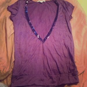 Purple v neck shirt
