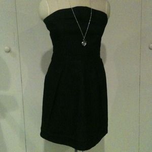 Strapless blue denim dress