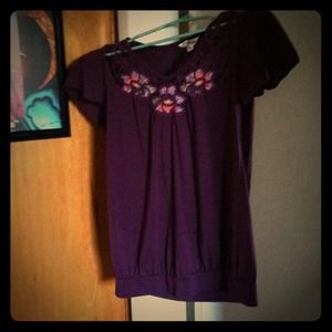 Purple peasant shirt.