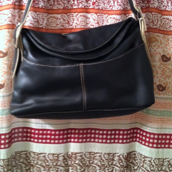 NWOT black leather bag