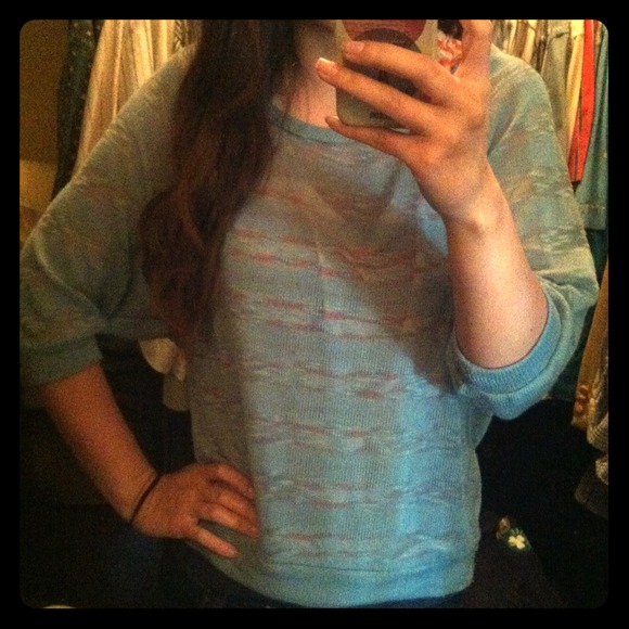 Mint green 3/4 sleeve sweater