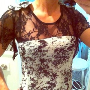 Black lace boutique top