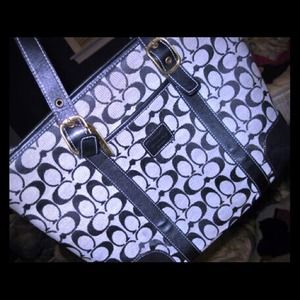 Authentic coach black and grey purse