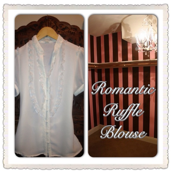 Cream Ruffle Blouse