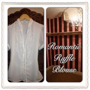 Cream Ruffle Blouse